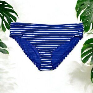 Sea Level Swim Bikini Bottom Chamarel Cobalt Blue Striped Swimsuit Size 16 NWT
